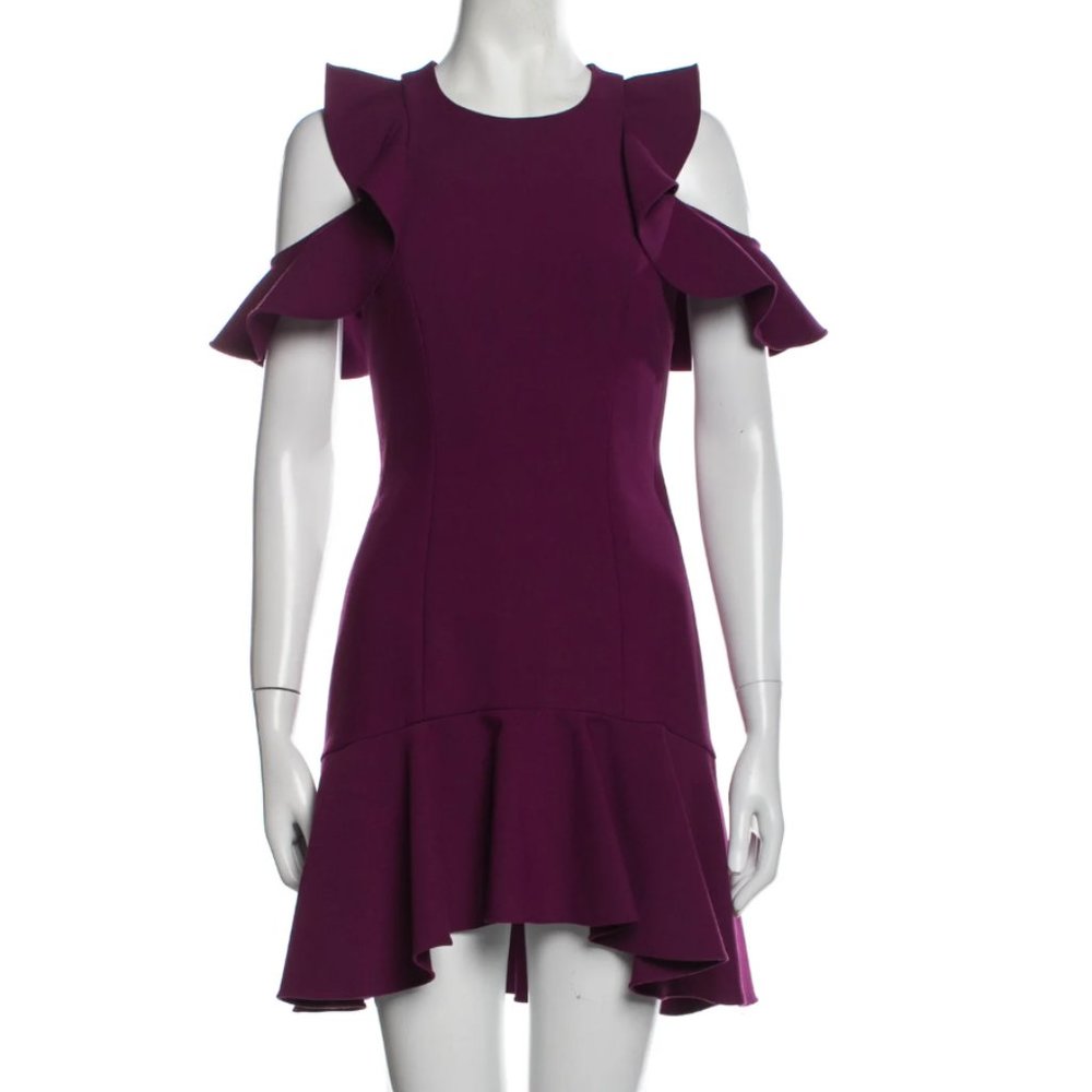 Cinq A Sept Micah Cold Shoulder Dress in Raspberry